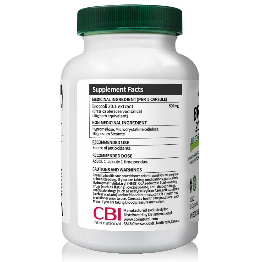 Broccoli 20:1 Extract, 10,000 mg Strength, 120 Vegan Capsules, 4-Month Supply